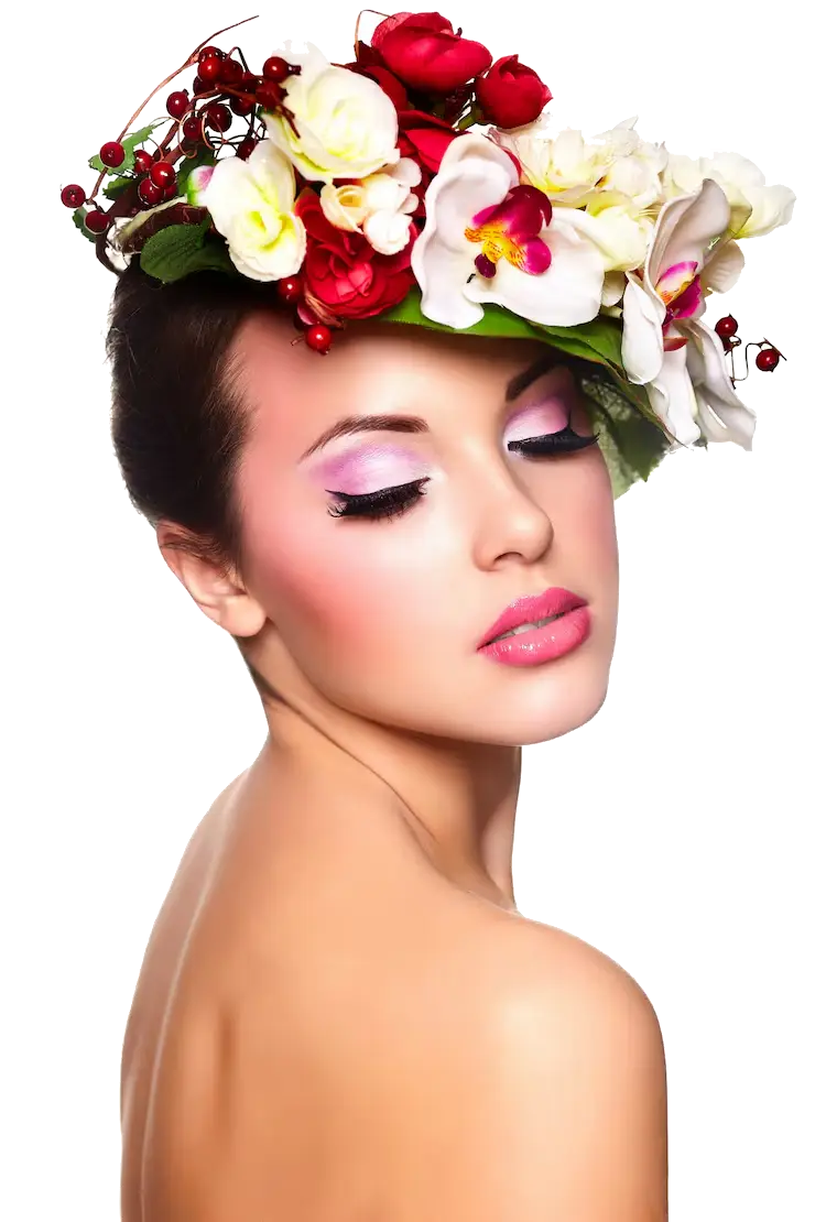portrait beautiful stylish young woman with colorful flowers head 158538 3920